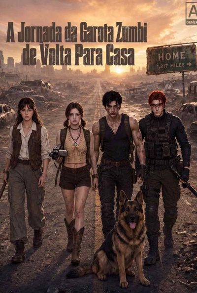 Capa da miniss&eacute;rie A Jornada da Garota Zumbi de Volta para Casa