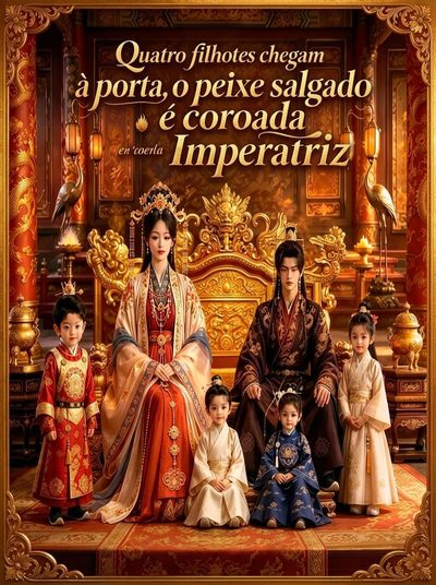 Capa da miniss&eacute;rie Quatro Filhotes Chegam à Porta, o Peixe Salgado É Coroada Imperatriz